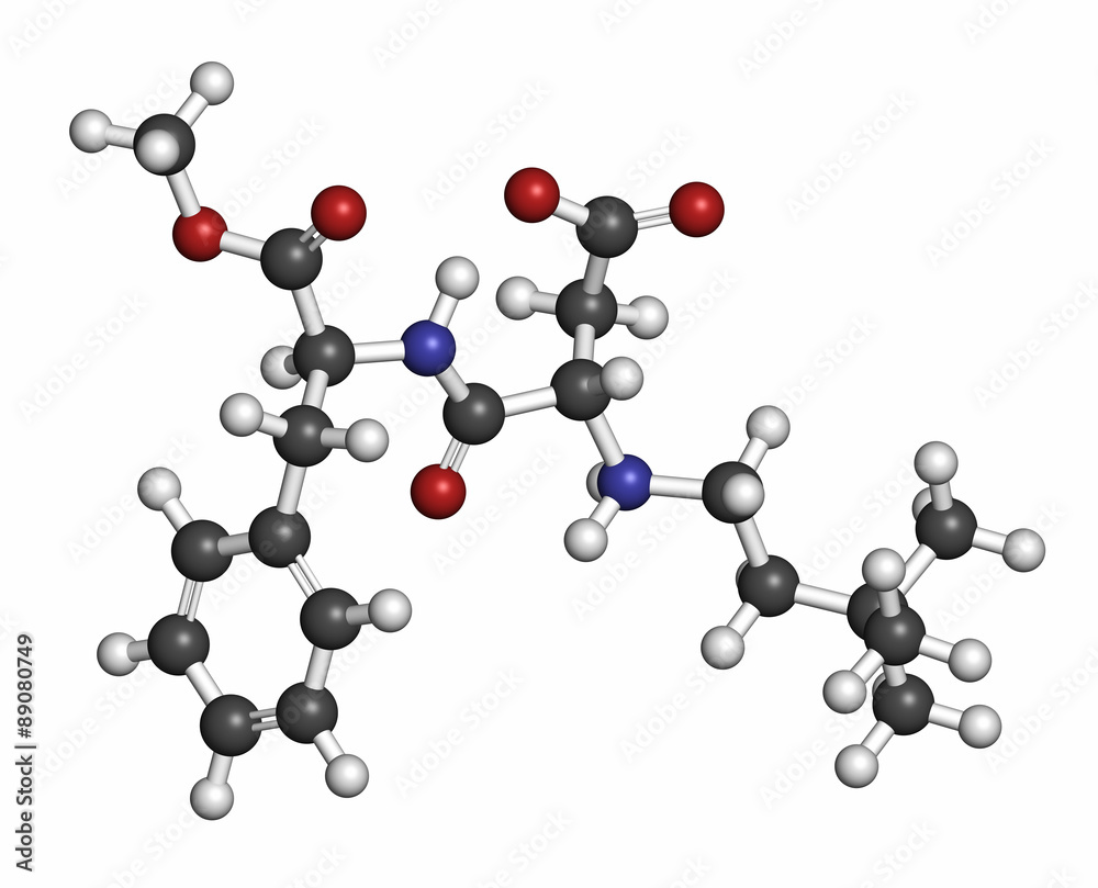 Neotame (E961) sugar substitute molecule Neotame (E961) sugar substitute molecule