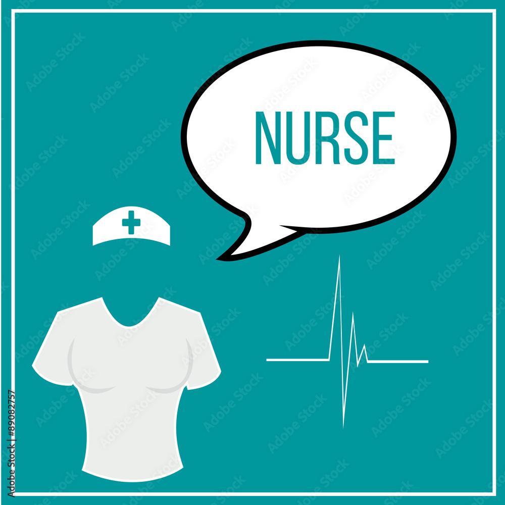 Nurse illustration over color background