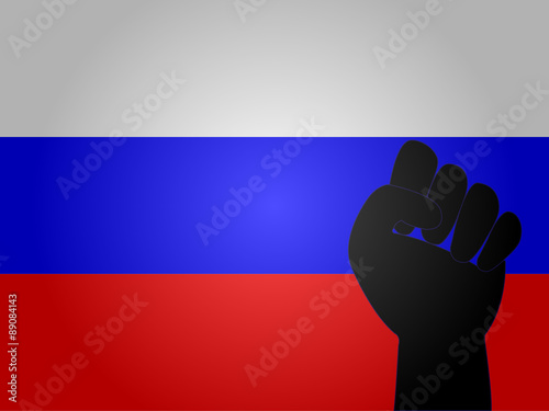 Russian Flag with Protest Sign EPS10