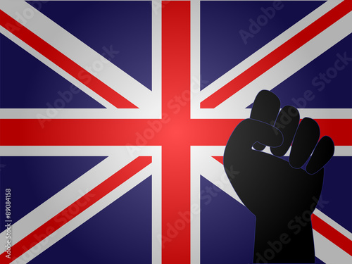 United Kingdom Flag with Protest Sign EPS10