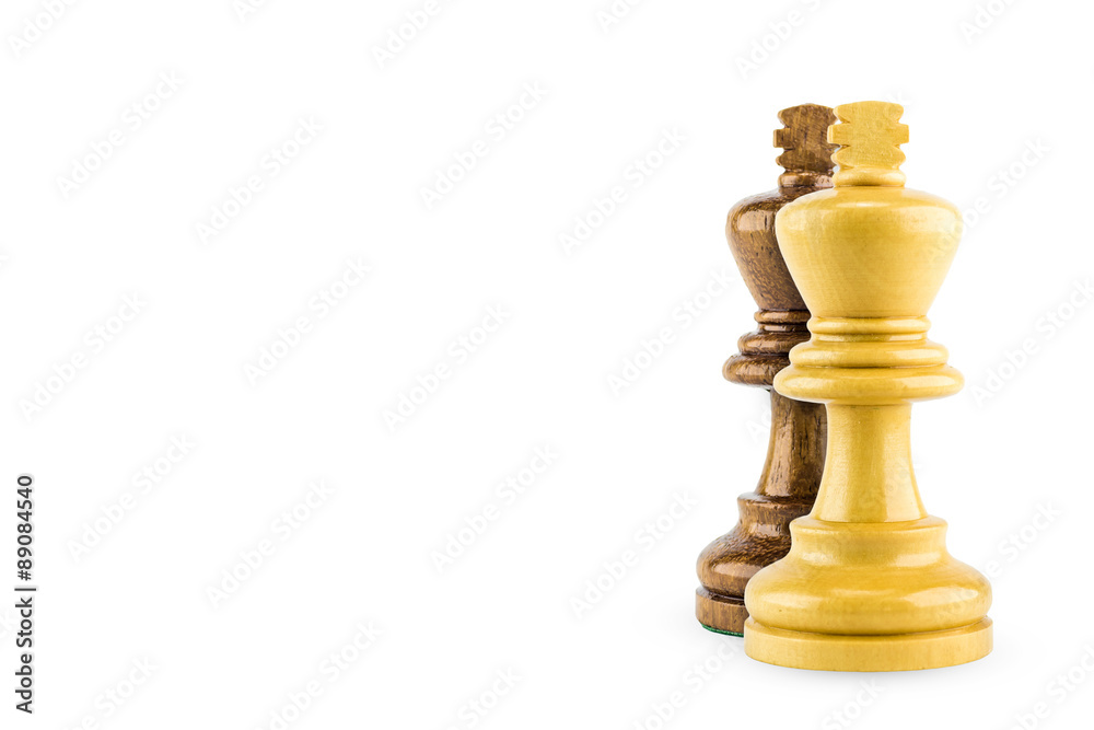 chess wood on white background chess wood on white background
