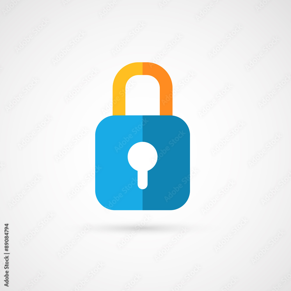 Flat icon of padlock. Flat icon of padlock.
