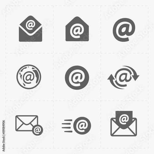 Vector E-mail icons on White Background.