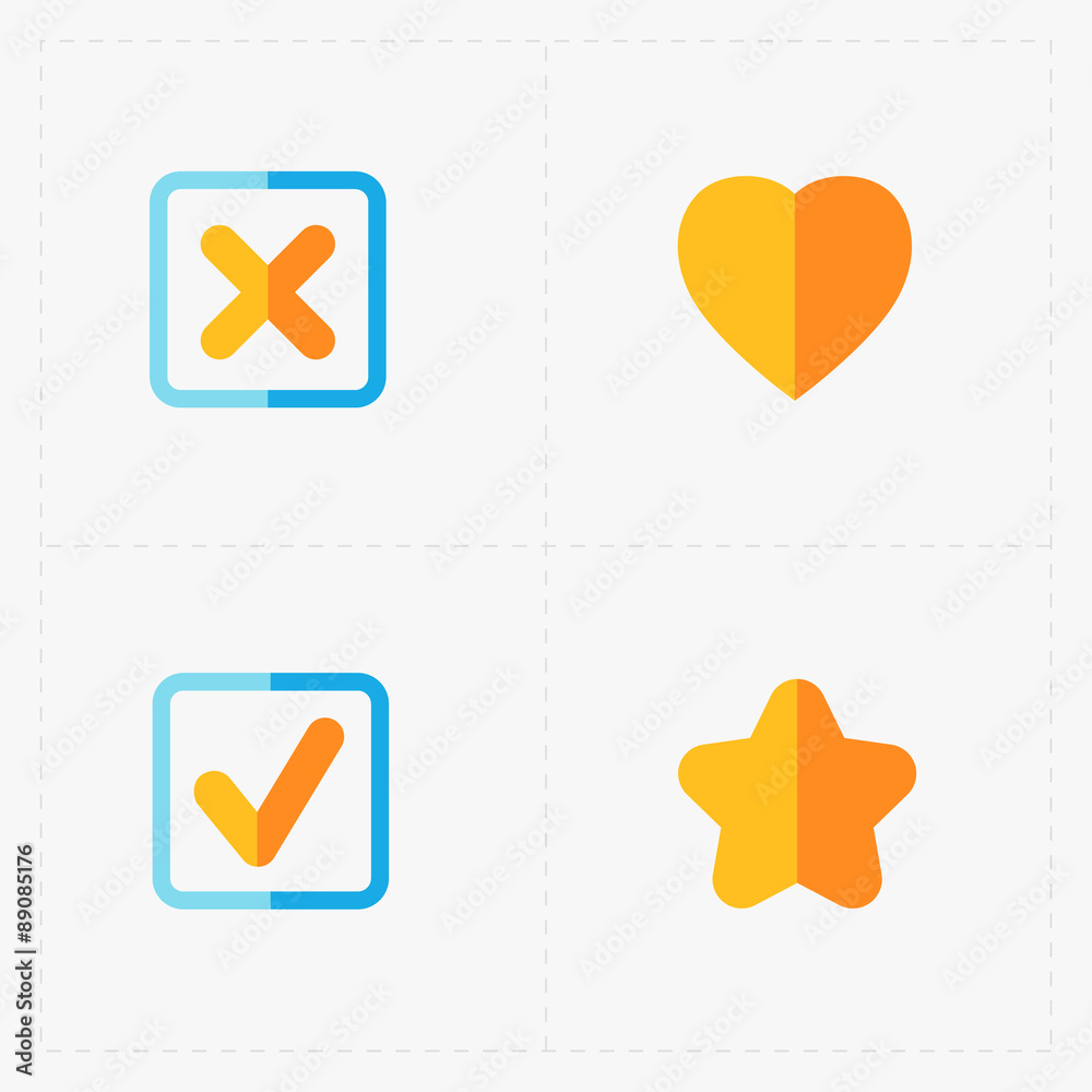 Modern colorful flat social icons set on White Modern colorful flat social icons set on White