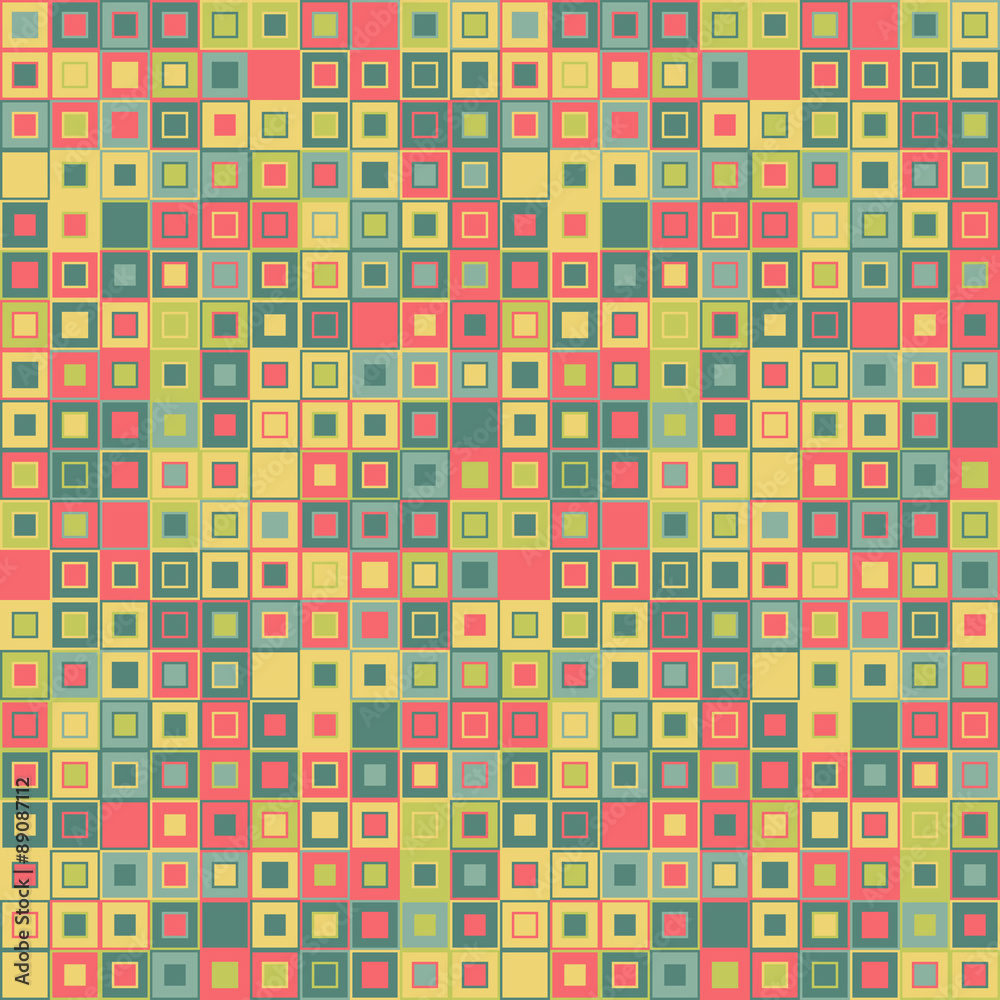Vector seamless pattern. Consists of geometric elements.The elements have a square shape and different color. Useful as design element for texture, pattern and artistic compositions. Vector seamless pattern. Consists of geometric elements.The elements have a square shape and different color. Useful as design element for texture, pattern and artistic compositions.
