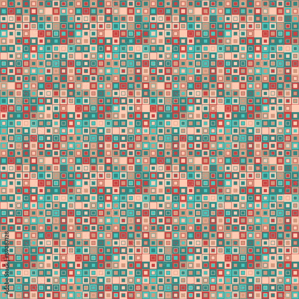 Fototapeta premium Vector seamless pattern. Consists of geometric elements.The elements have a square shape and different color. Useful as design element for texture, pattern and artistic compositions.