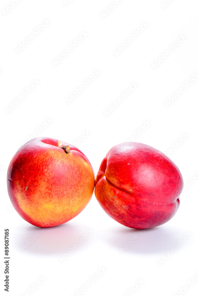 fresh peaches on white background fresh peaches on white background