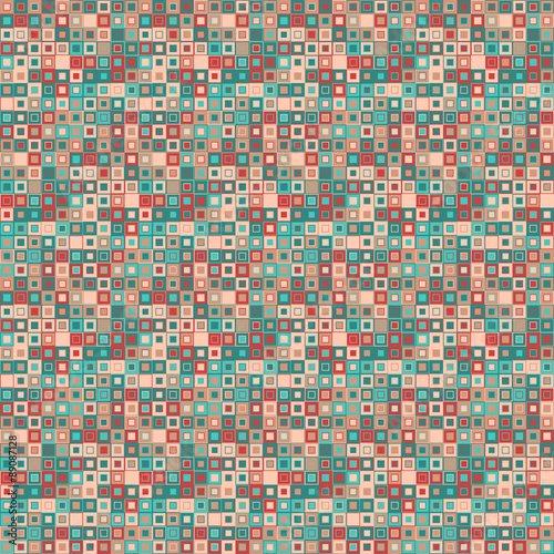 Vector seamless pattern. Consists of geometric elements.The elements have a square shape and different color. Useful as design element for texture, pattern and artistic compositions. © Anlo