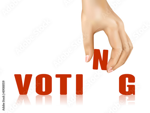 voting word taken away by hand