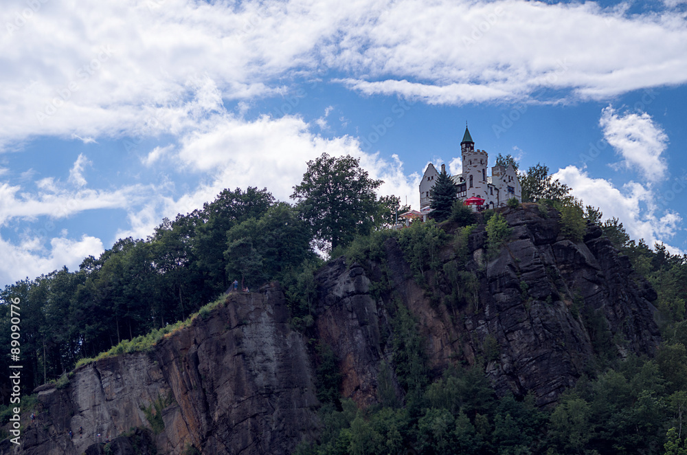 Obraz premium Schloss - Berg in Děčín