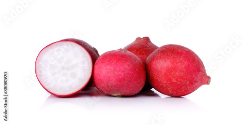 Red radish isolated on a white background