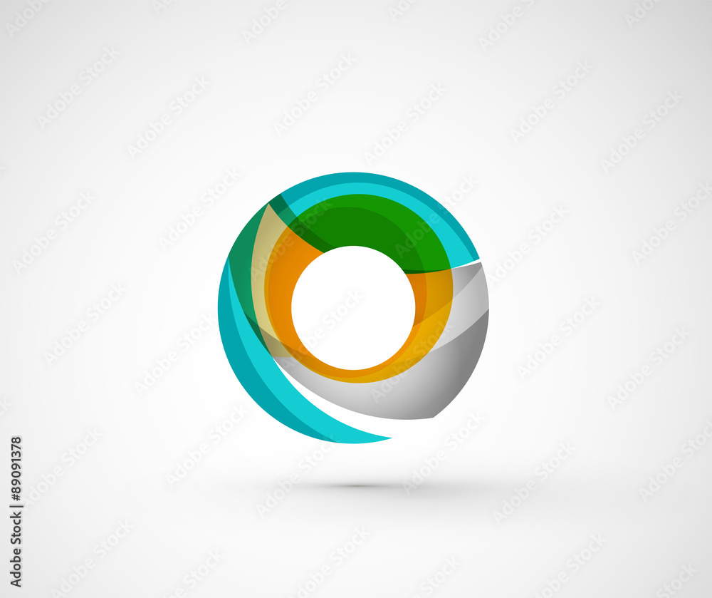 Abstract geometric company logo ring, circle