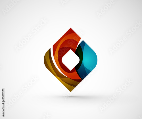 Abstract geometric company logo square, rhomb