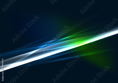 Abstract color glowing lines in dark space with stars and light