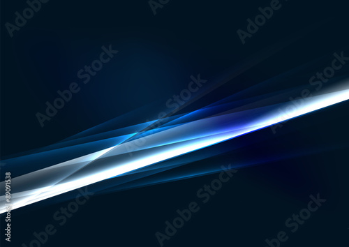 Abstract color glowing lines in dark space with stars and light © antishock