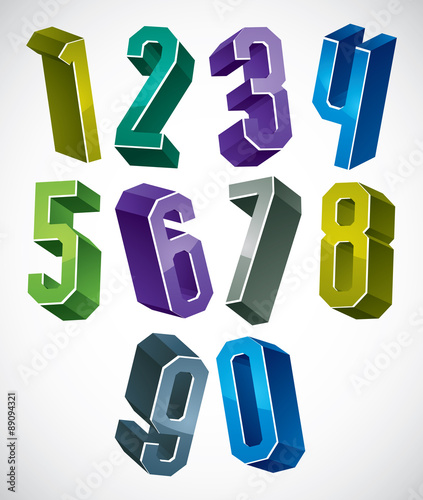 3d geometric numbers set in...