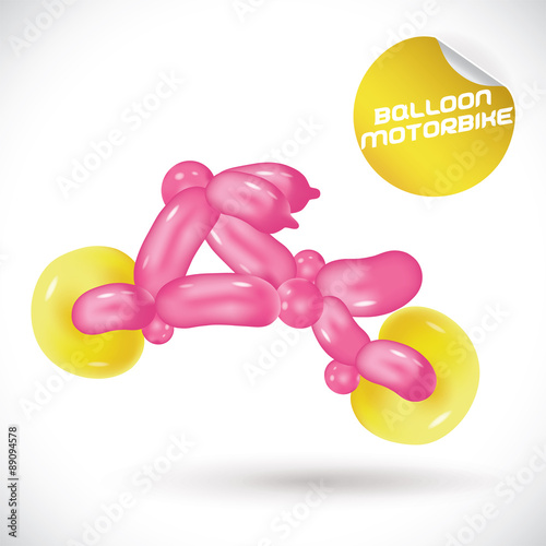 Glossy Balloon Motorbike Illustration   © olexius