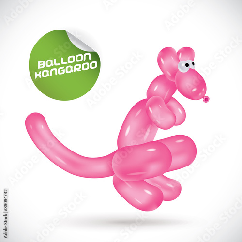 Glossy Balloon Kangaroo Illustration  