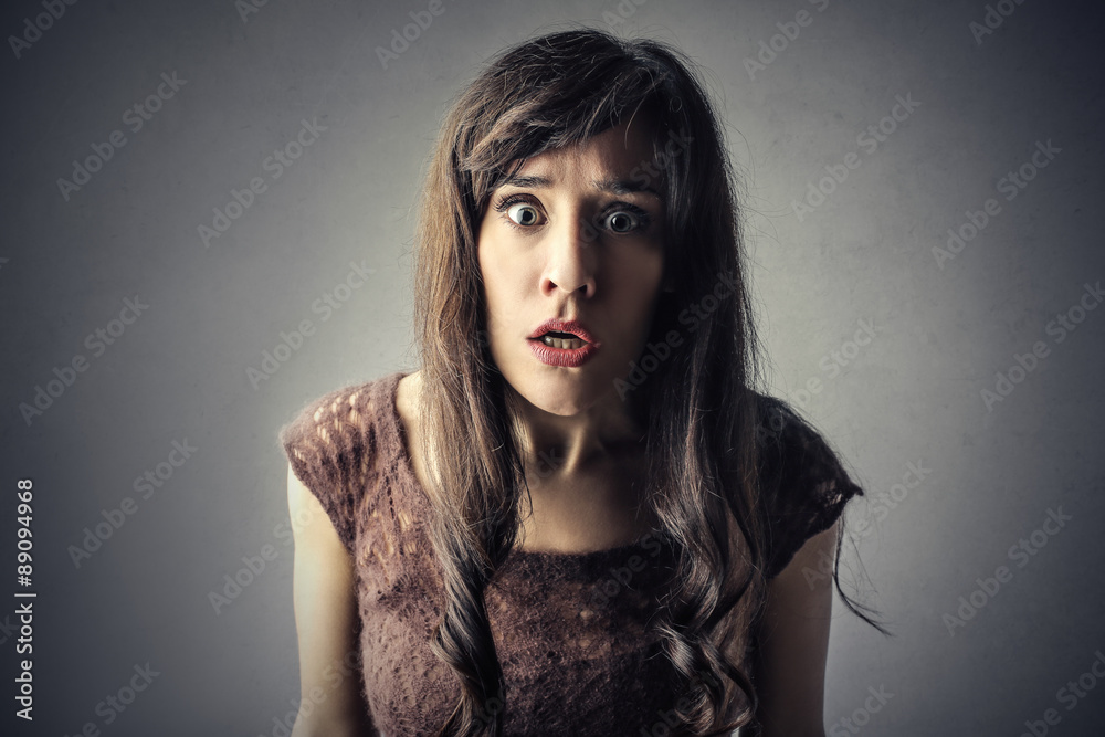 Fototapeta premium Scared woman