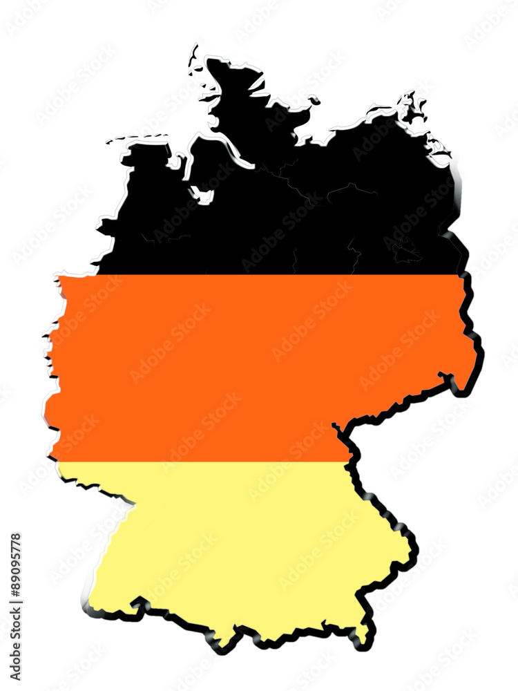 Fototapeta premium Deutschlandkarte mit Nationalfarben