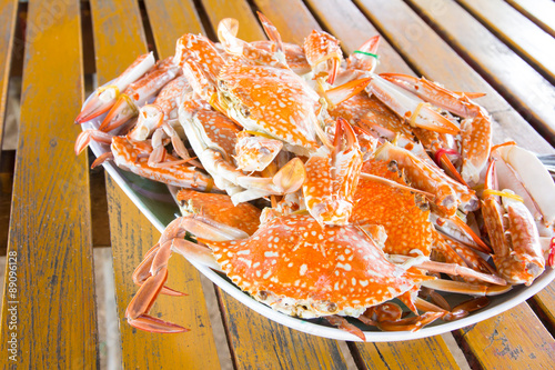 Obraz na płótnie Close Up Hot Steamed Crabs w salonie