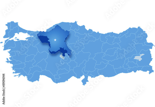 Map of Turkey, Ankara