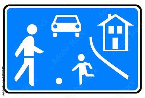 Verkehrsschild Beginn eines verkehrsberuhigten Bereiches