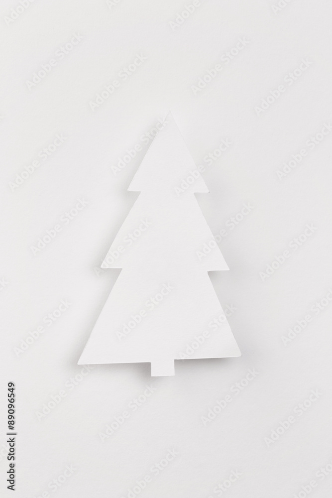 paper christmas tree on white background paper christmas tree on white background