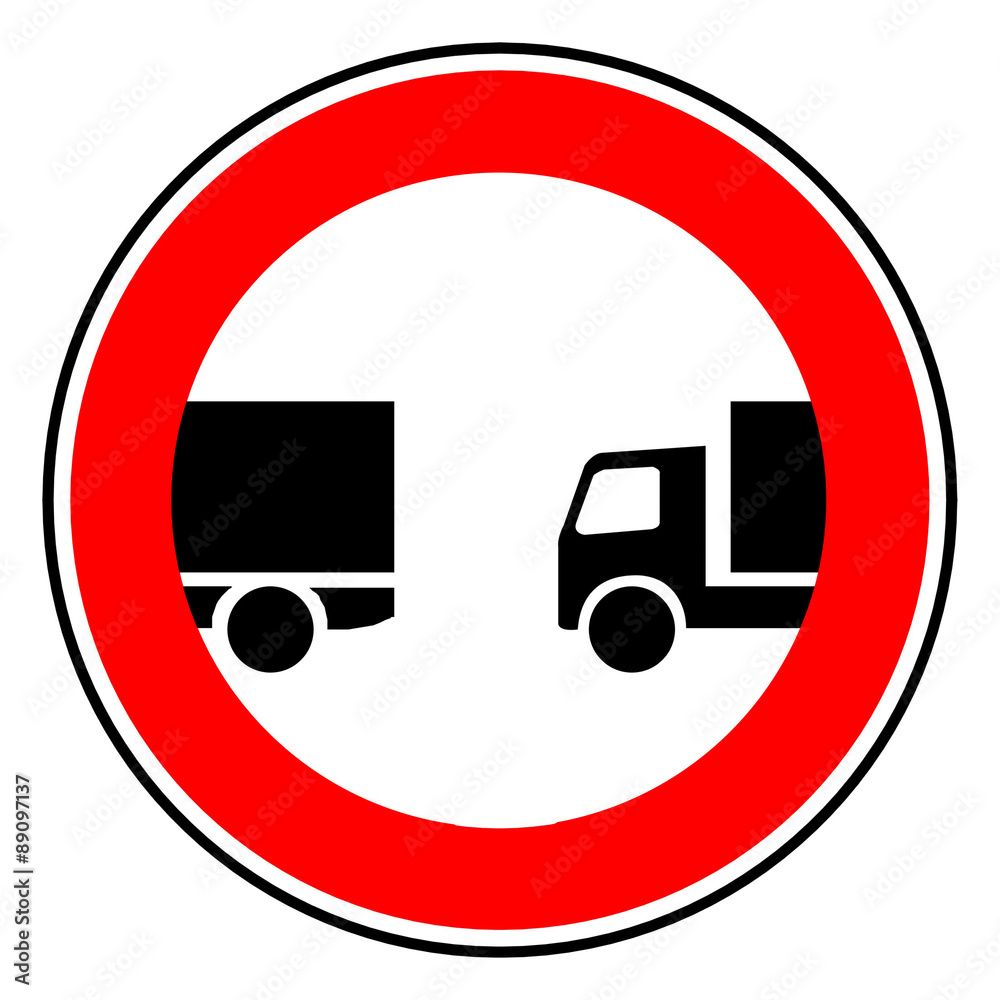 Schild LKW Abstand halten Stock Illustration Adobe Stock