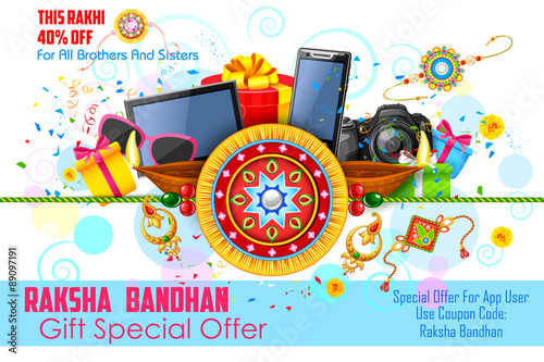 Decorative rakhi for Raksha Bandhan sale promotion banner