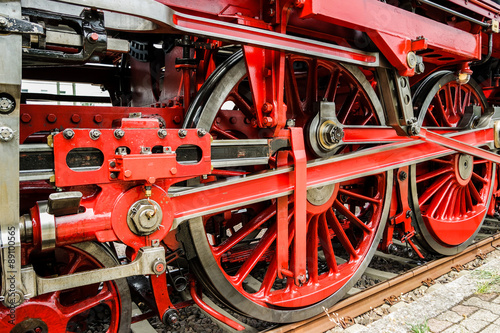 Speichenräder einer Dampflokomotive