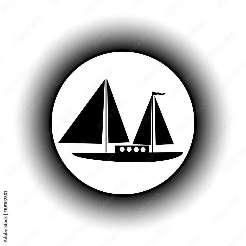 Sailing ship button. Sailing ship button.