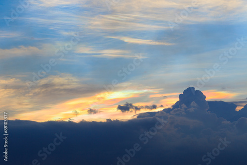 clouds rainbow sky background at twilight time