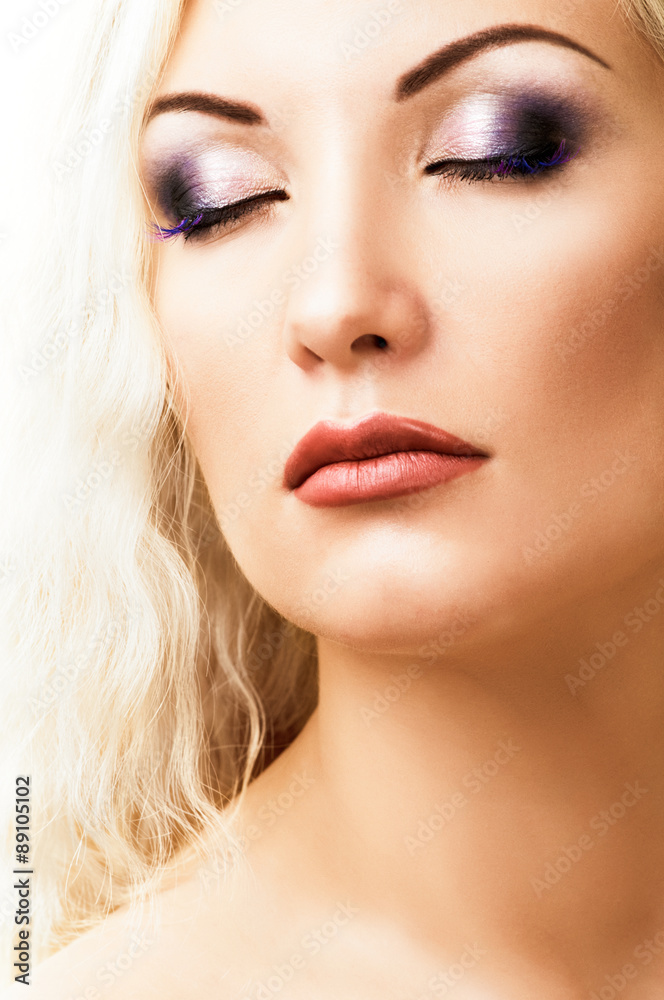 Beautiful blond with long hair. Makeup Beautiful blond with long hair. Makeup
