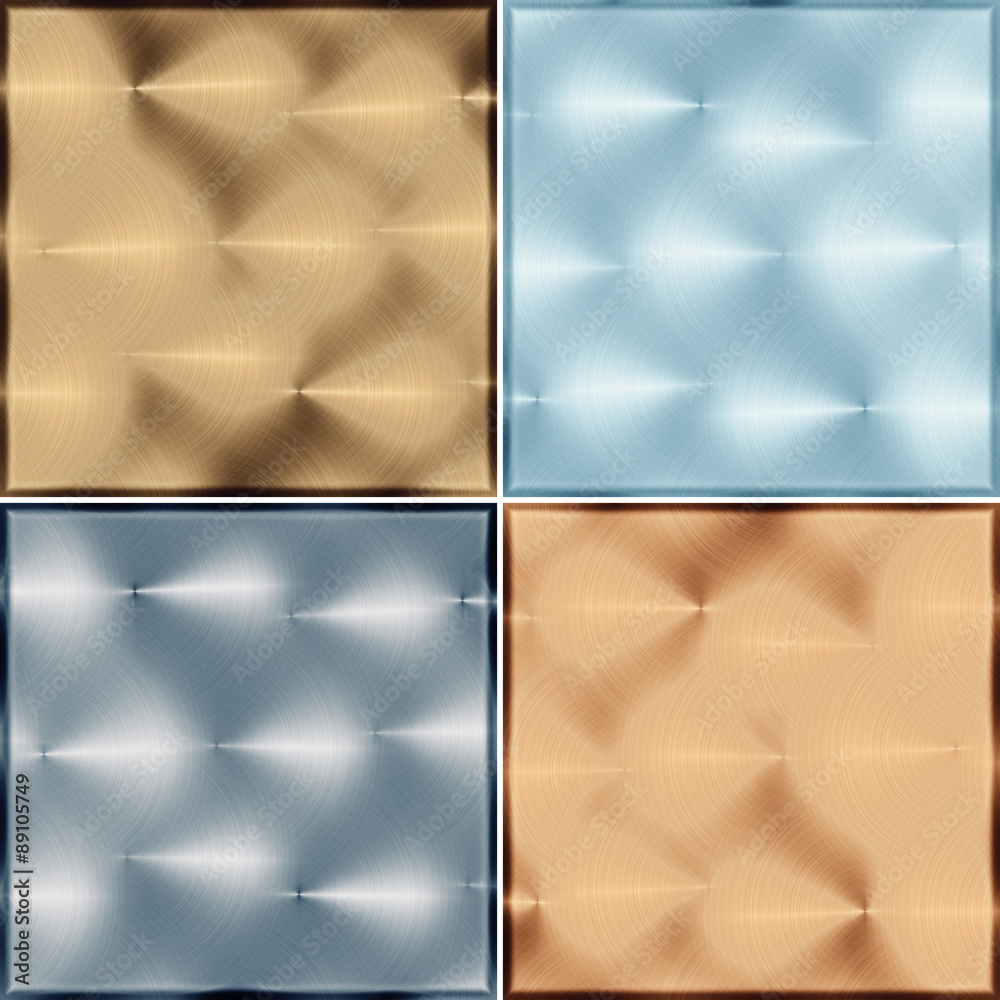 Obraz premium Four metal tile isolated on a white background