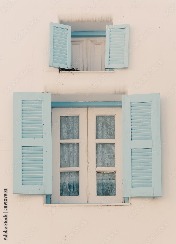 old wood window - soft focus with vintage film filter