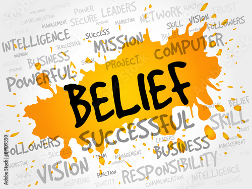 BELIEF word cloud, business concept