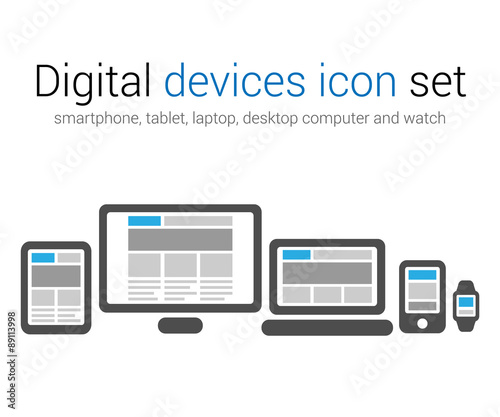 Digital devices icon set © wormig