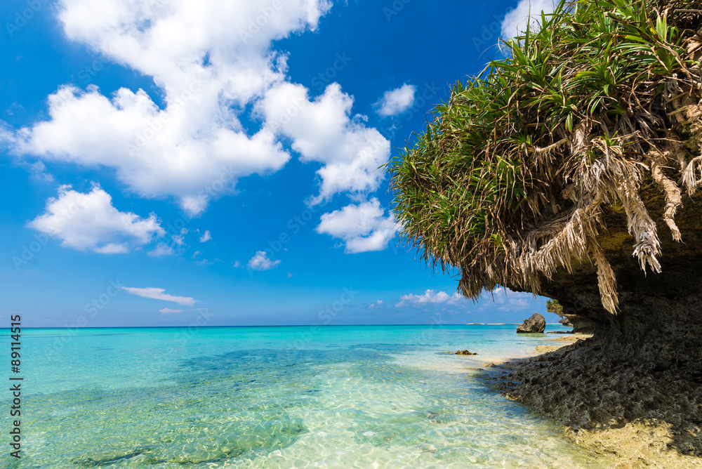 Blue sky and beautiful coast, Okinawa, Japan