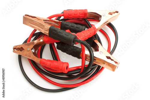 car battery jump start set studio isolated
