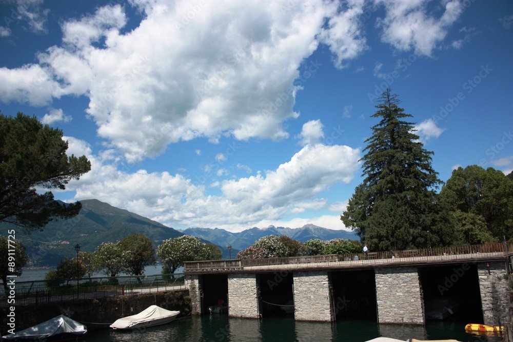 Bellagio on the beautiful Lake Como under blue sky in Lombardy Italy Bellagio on the beautiful Lake Como under blue sky in Lombardy Italy