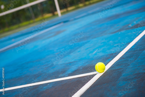 tennis ball on a tennis court