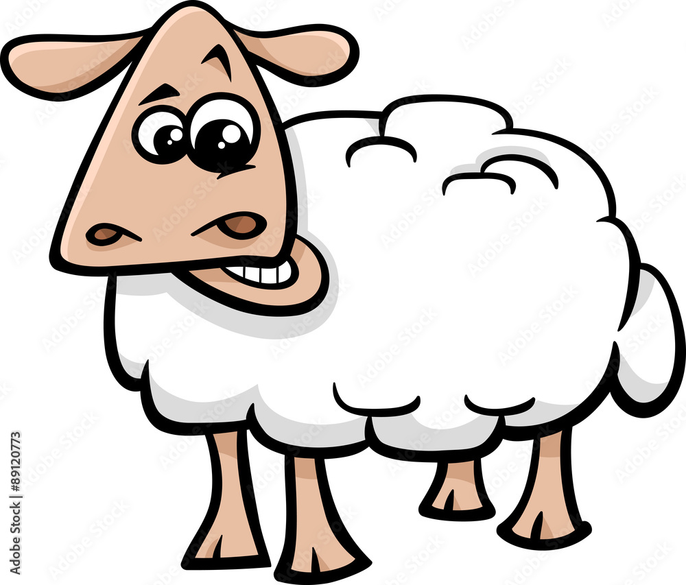 Naklejka premium sheep farm animal cartoon