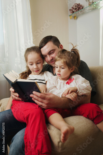 father with daughter at home