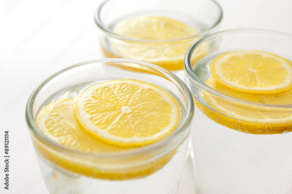 Sliced lemon in water Sliced lemon in water