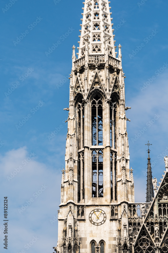 Fototapeta premium Built In 1879 The Votive Church (Votivkirche) is a neo-Gothic church located on the Ringstrasse in Vienna, Austria.