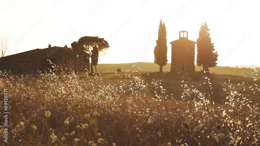 Chapel in Tuscany (chiesa during sunset)