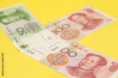 Chinese yuan banknotes photo