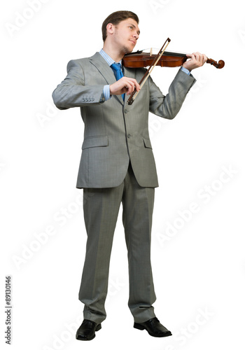 Obraz na plátně Businessman playing violin