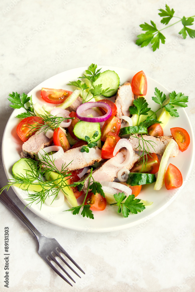 vegetable salad with meat vegetable salad with meat